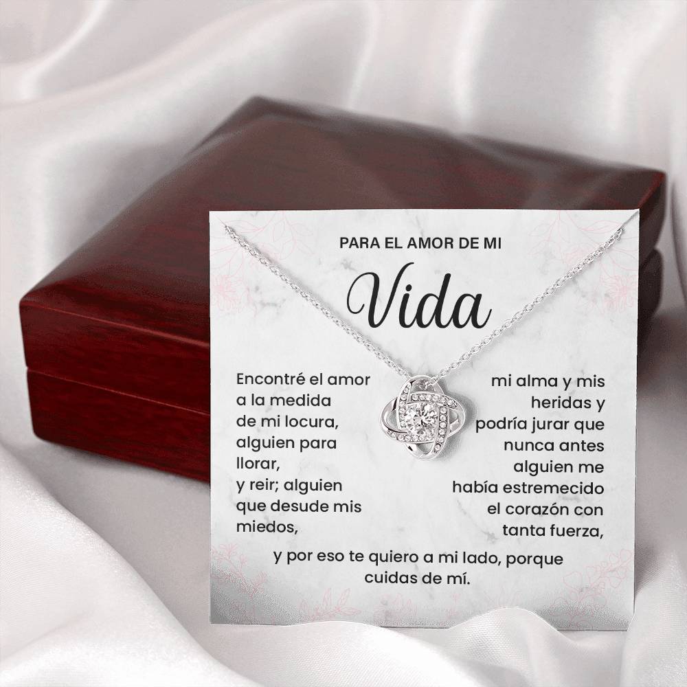 To the Love of My Life Necklace with Spanish Message Card