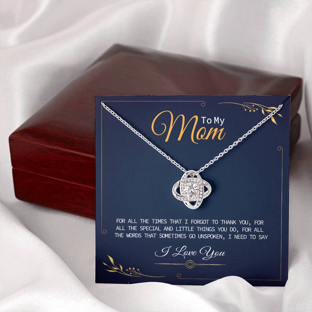 Mom Necklace Gift with Heartfelt Thank You Message Card