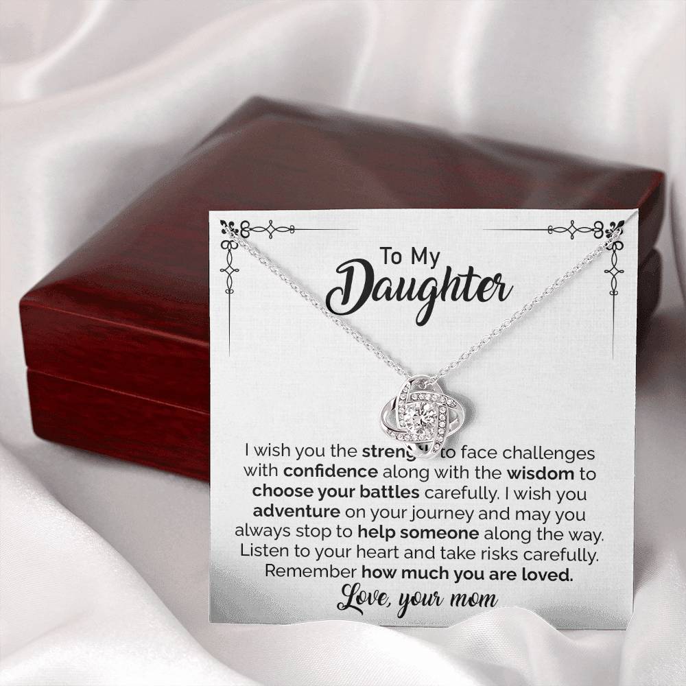 Daughter Gift Necklace from Mom with Message Card