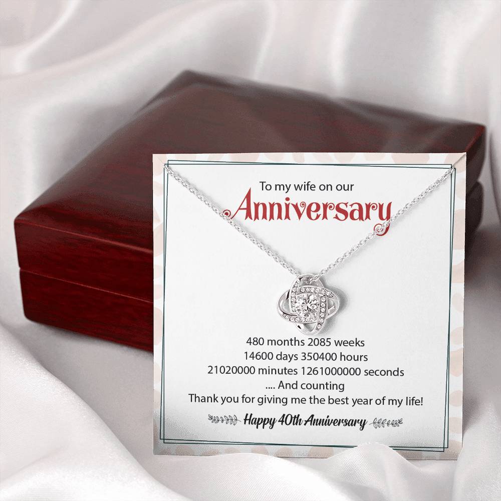 To My Wife On Our Happy 40th Anniversary Thank You For Give Me The Best Year Of My Life