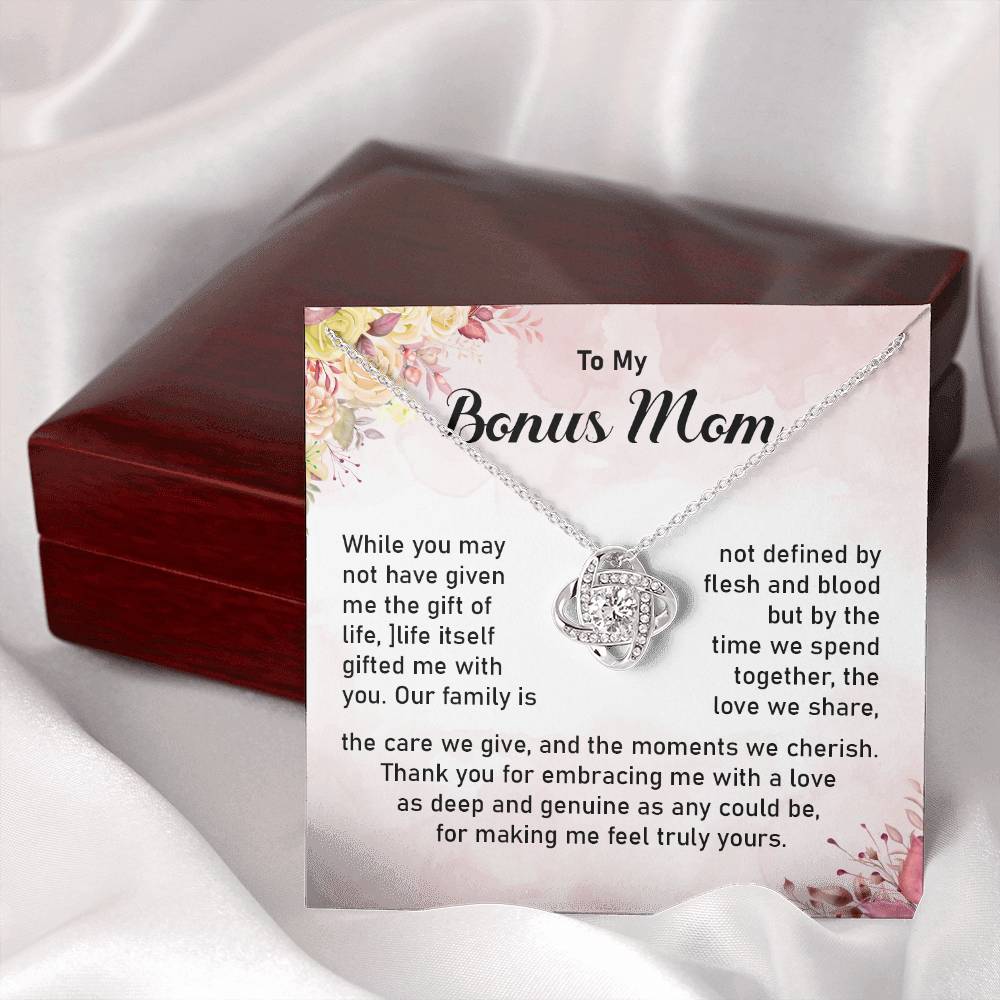 Bonus Mom Necklace Gift with Meaningful Message