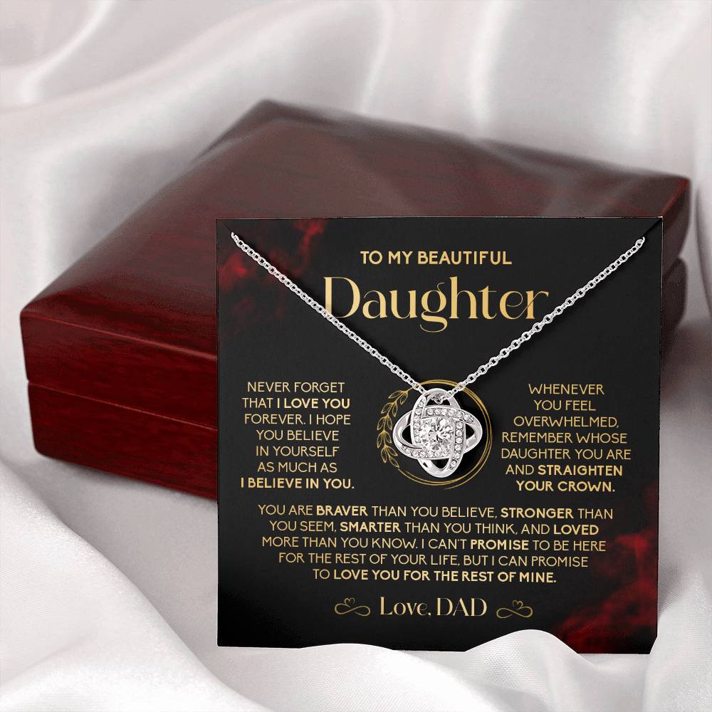 Gift for Daughter from Dad – Crown Necklace with Empowering Message