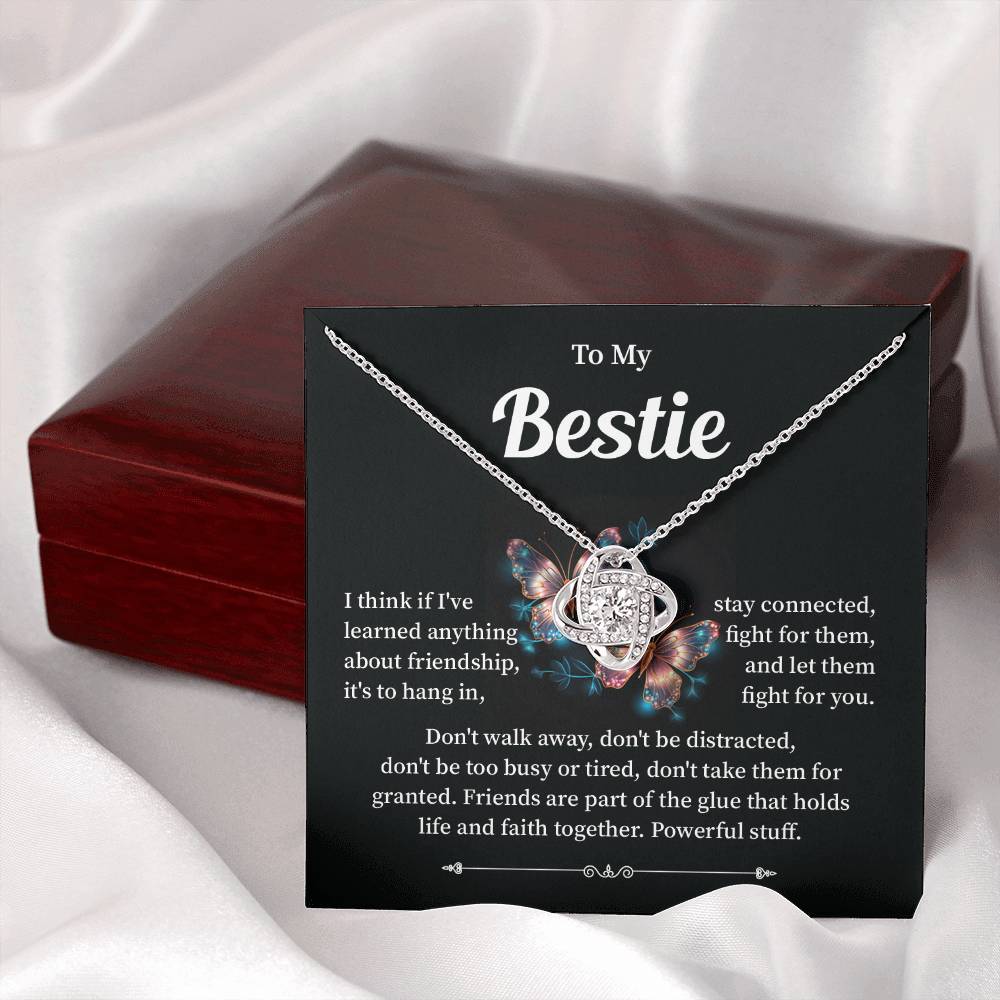 Bestie Necklace Gift with Heartfelt Message Card for Friends
