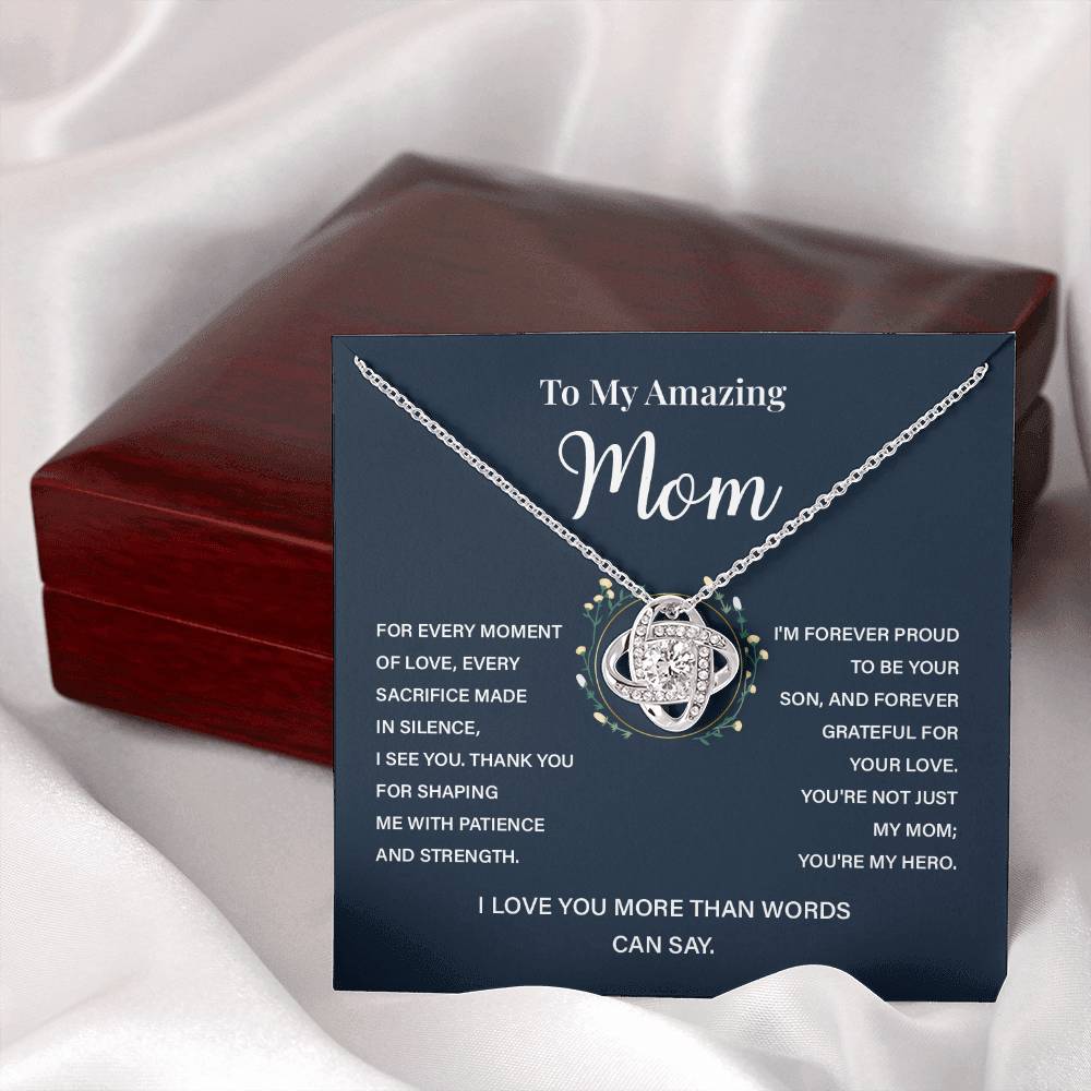 Necklace Gift for Mom from Son with Inspirational Message