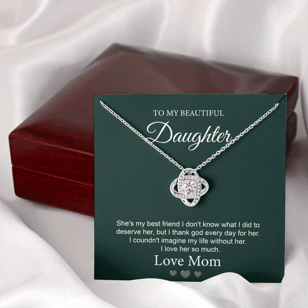 Daughter Necklace with Message from Mom
