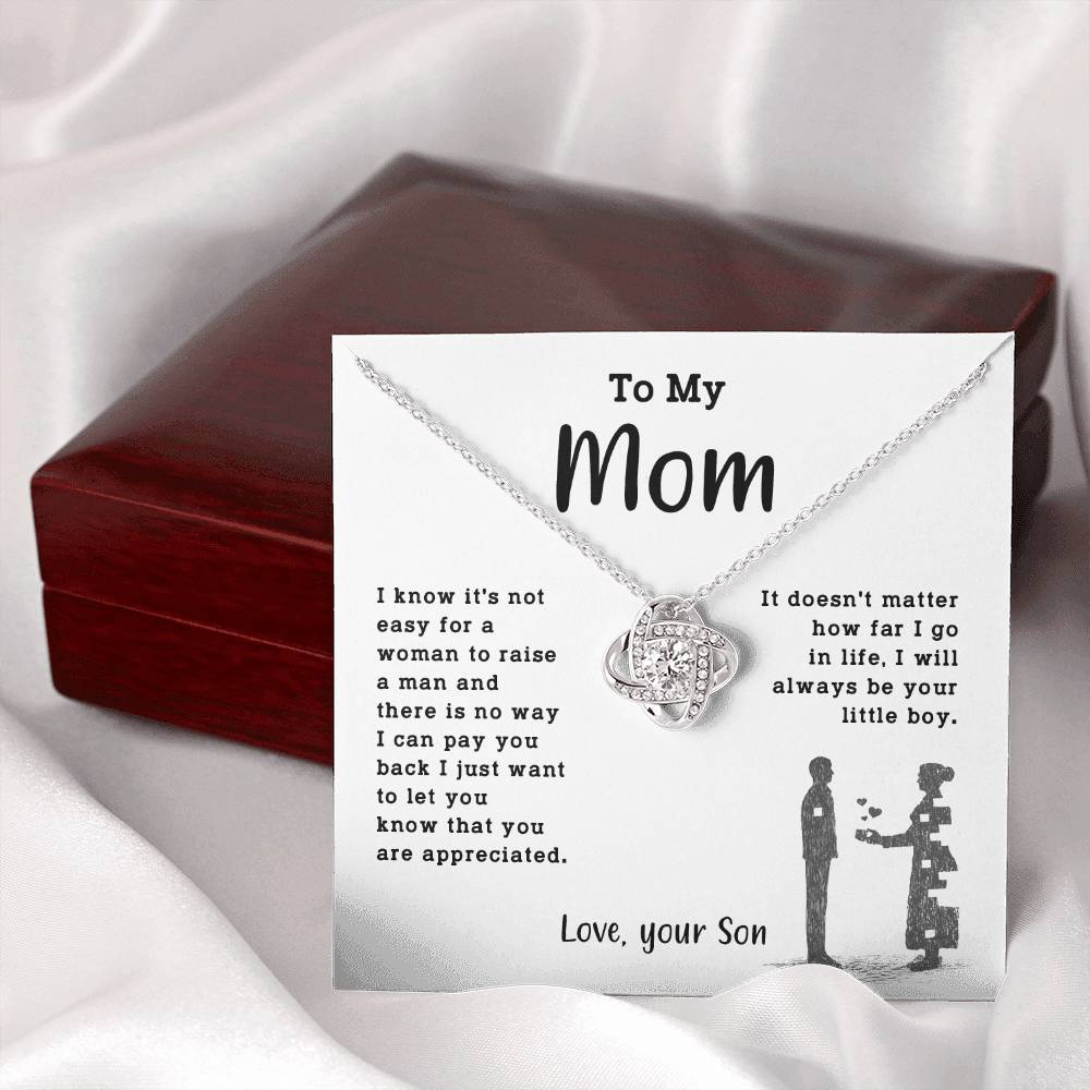 Necklace Gift for Mom From Son With Message & Jewelry Box