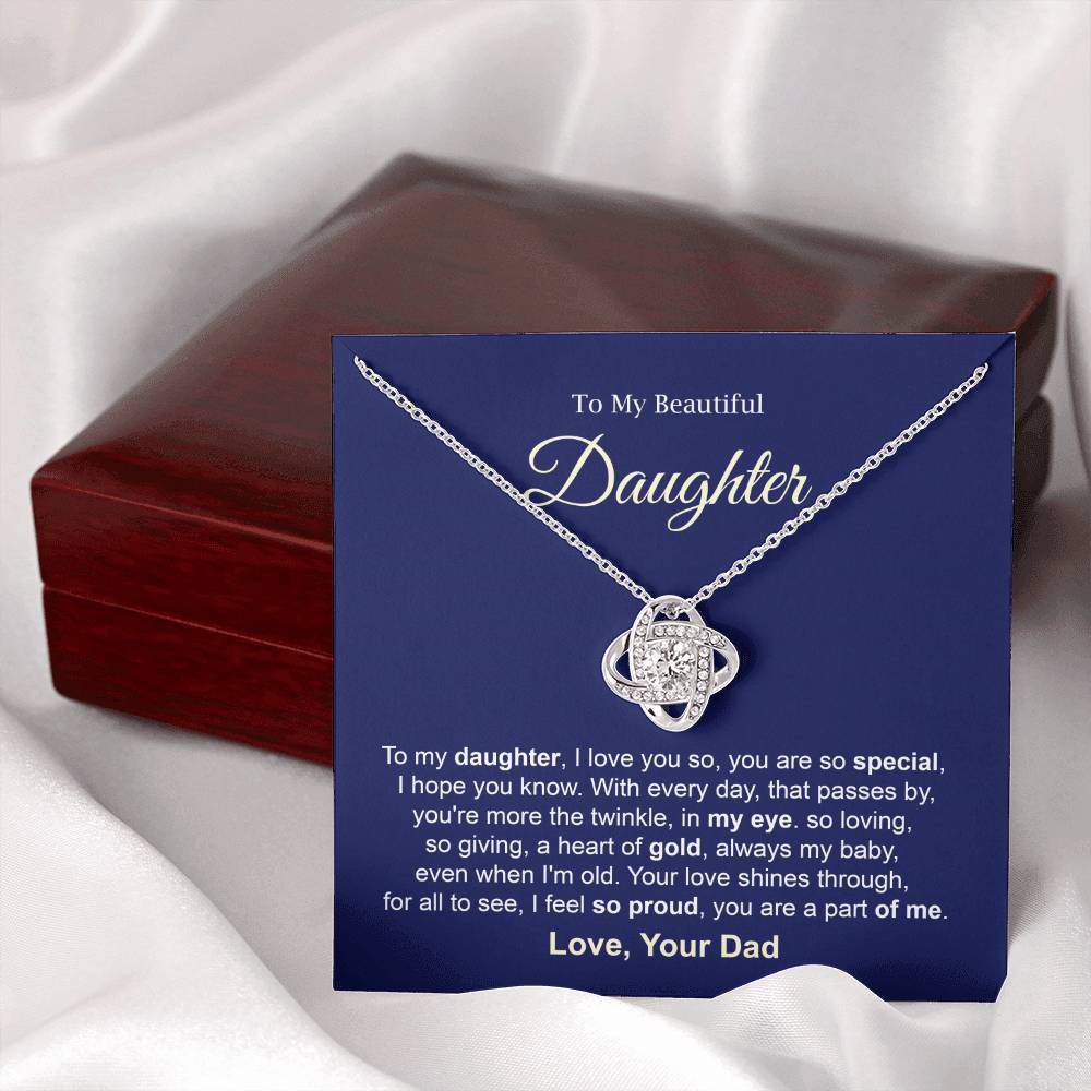 Daughter Necklace Gift from Dad with Sweet Message