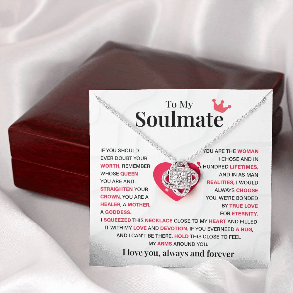 Soulmate Gift Necklace for Her – Message Card Included