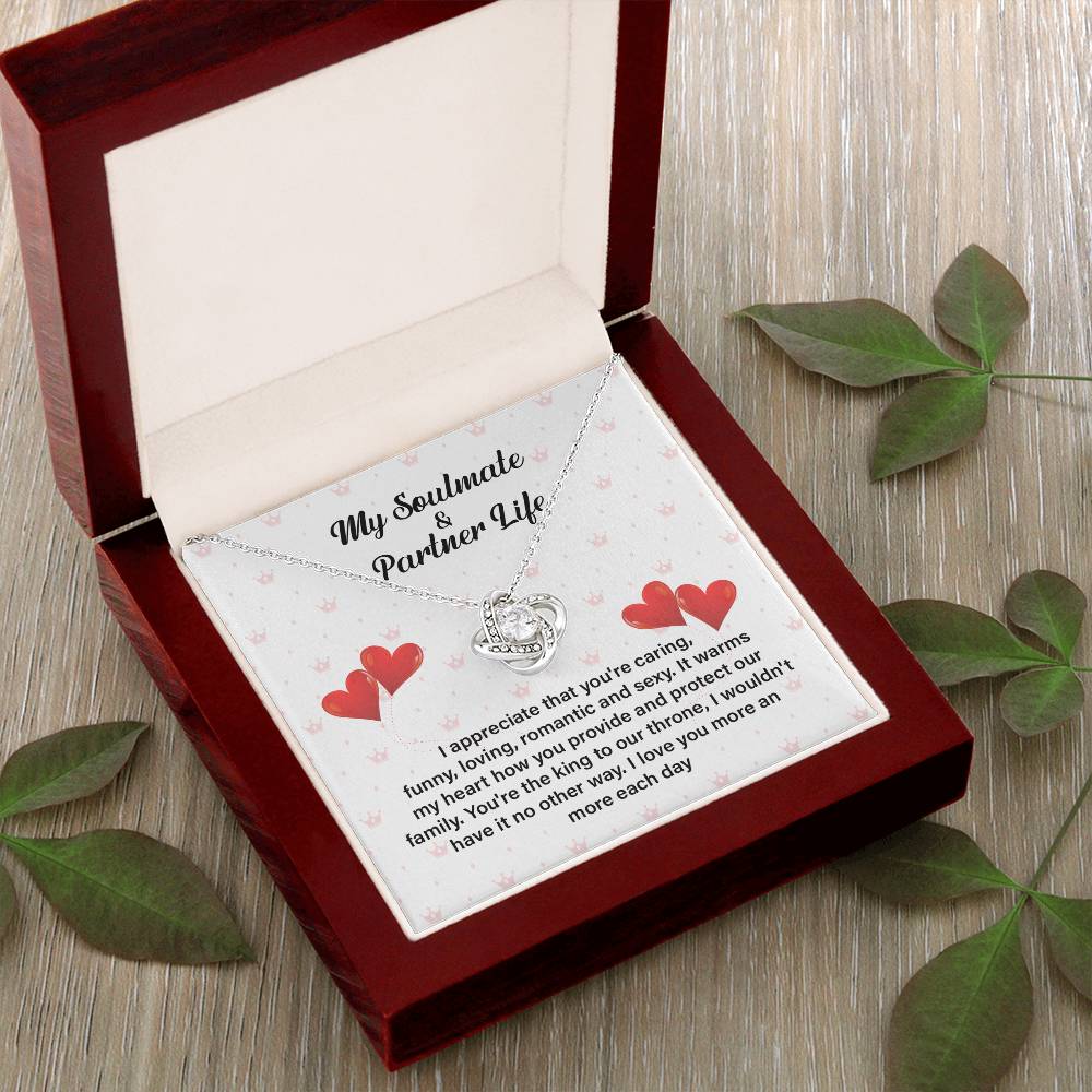 Soulmate Partner Necklace for Husband with Love Quote