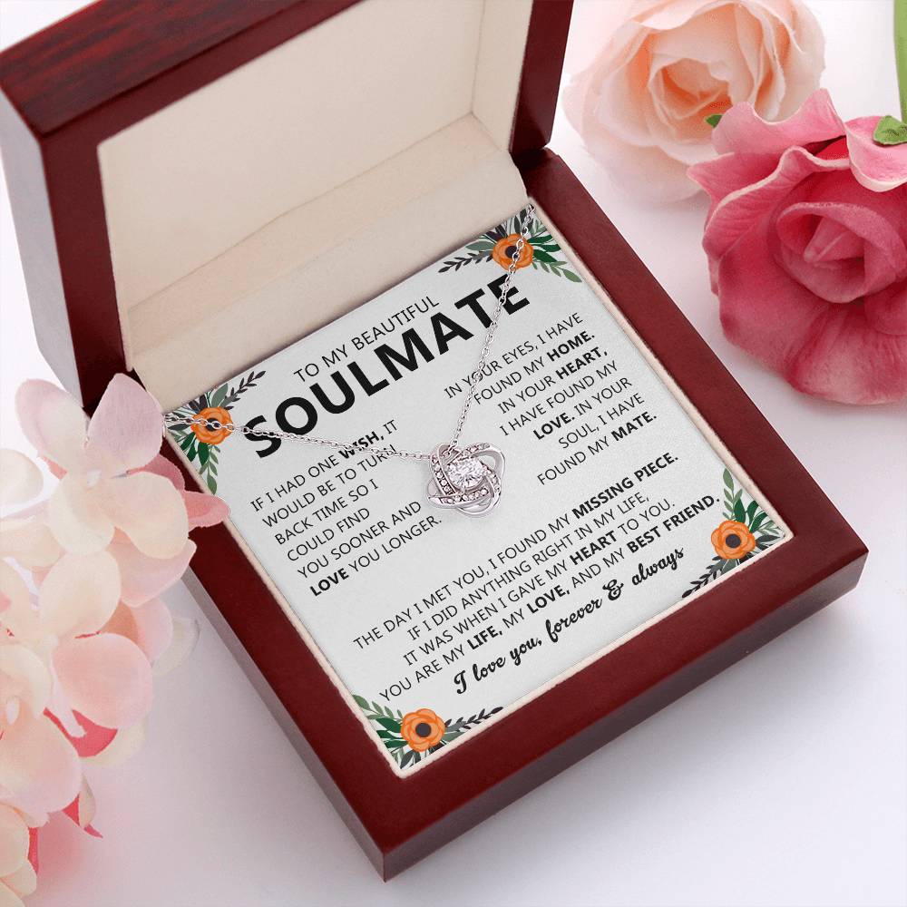 Soulmate Necklace Gift for Women, With Romantic Message Card