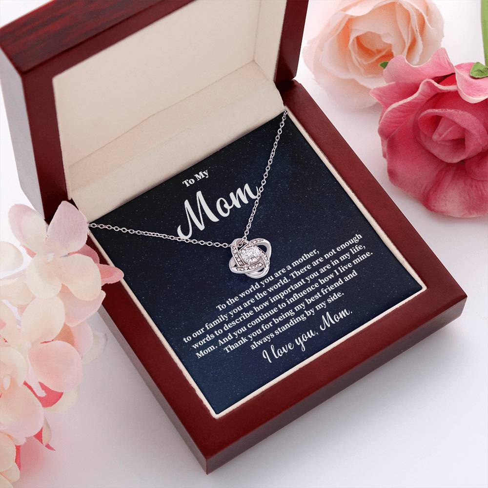 To My Mom Necklace Gift – You Are the World Message Card