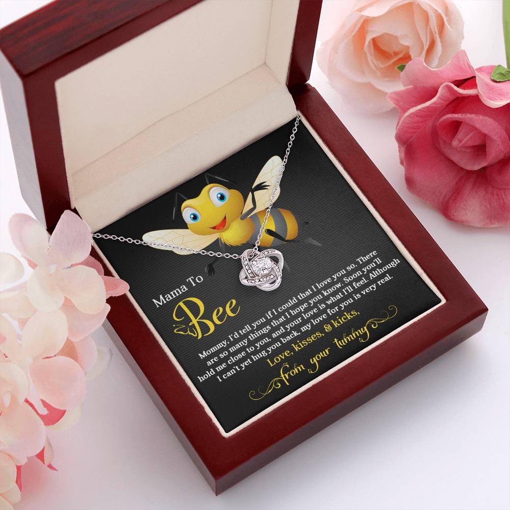 Bee-Themed Mommy to Be Necklace – Gift from Bump with Cute Poem