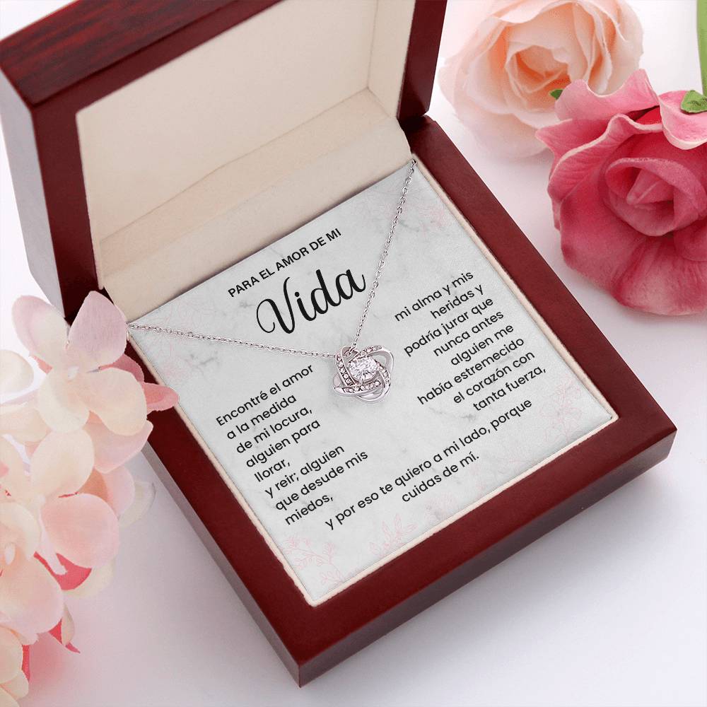 To the Love of My Life Necklace with Spanish Message Card