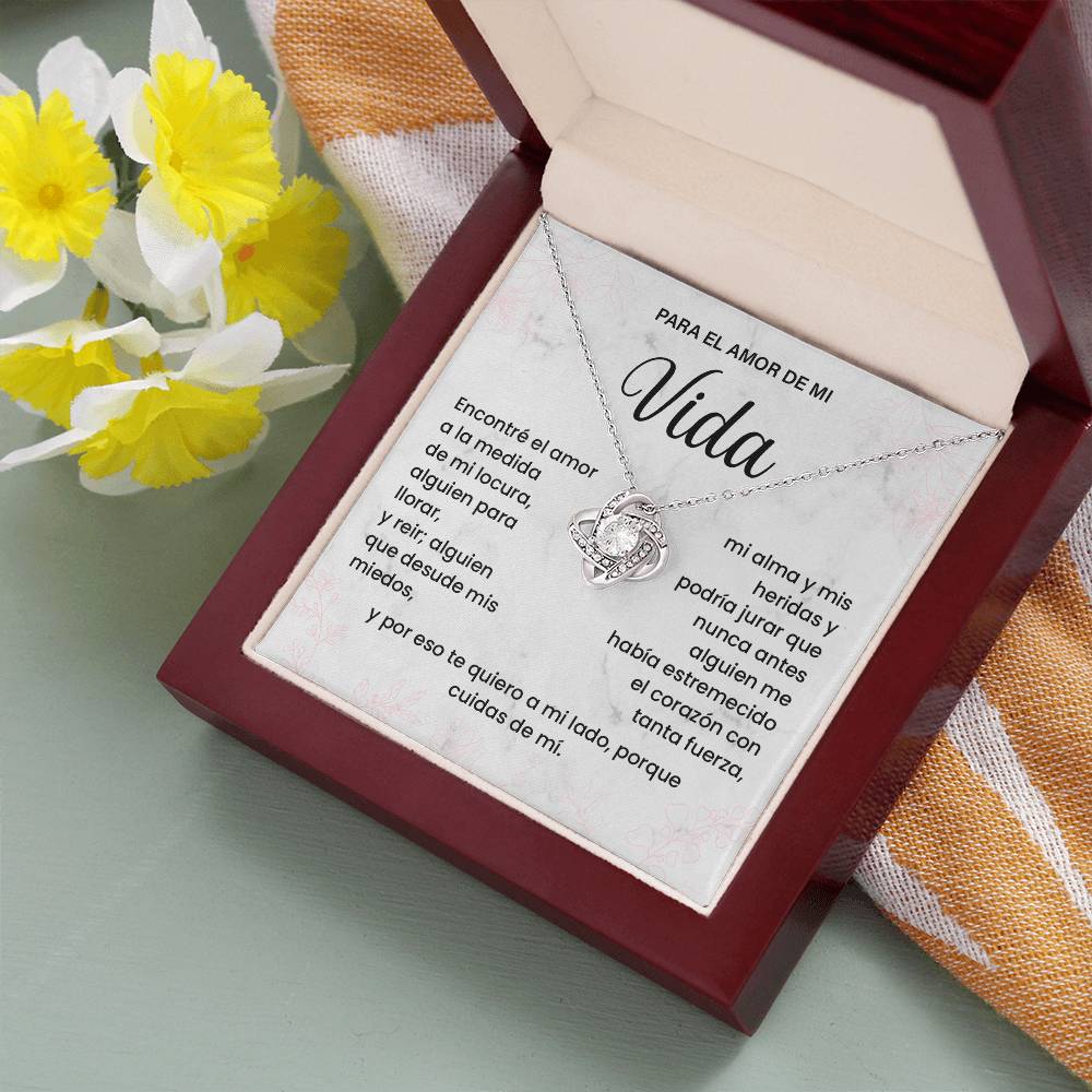 To the Love of My Life Necklace with Spanish Message Card