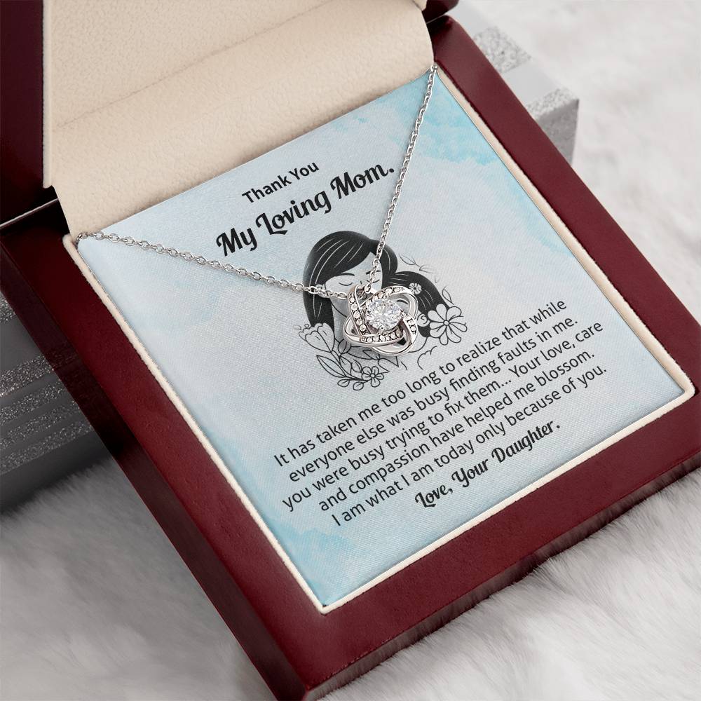 Thank You Mom Necklace Gift from Daughter Card
