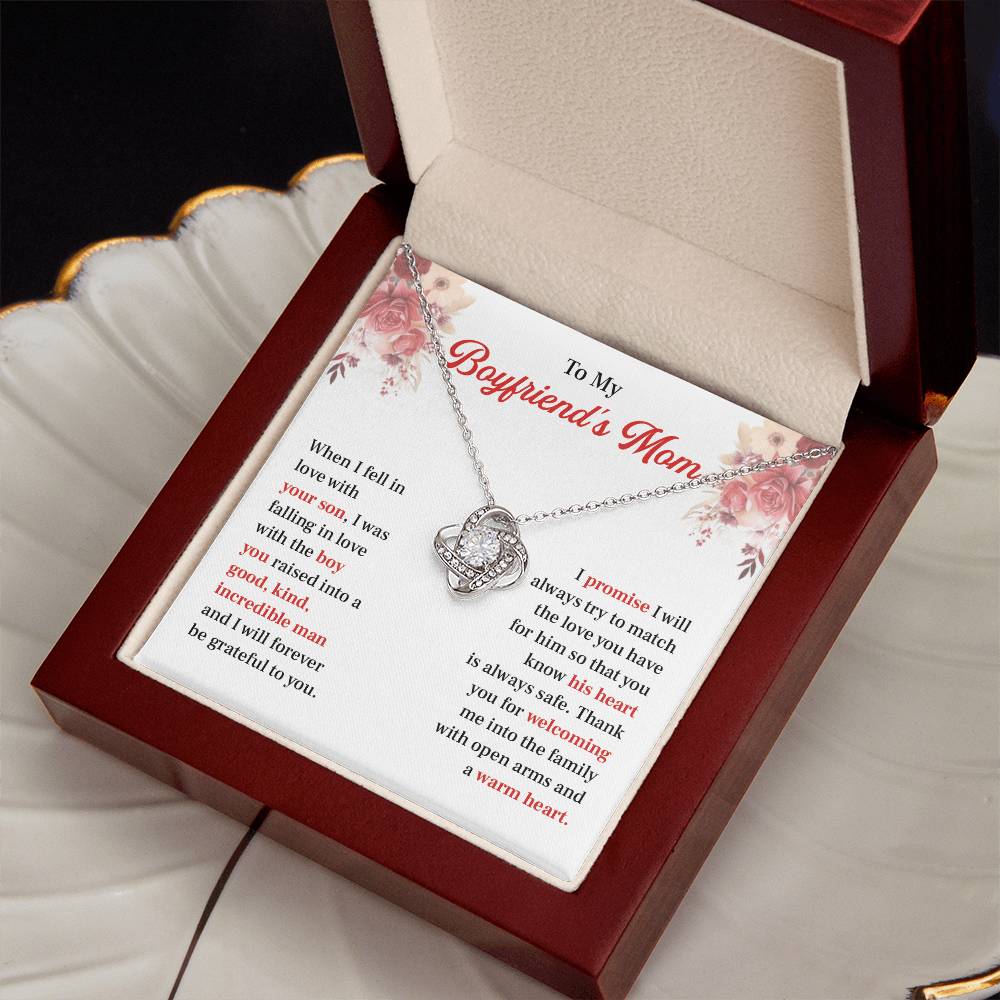 Boyfriend's Mom Necklace Gift with Message Card