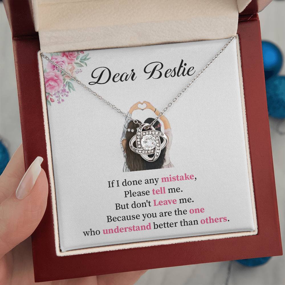 Bestie Necklace Gift with Apology Message Card