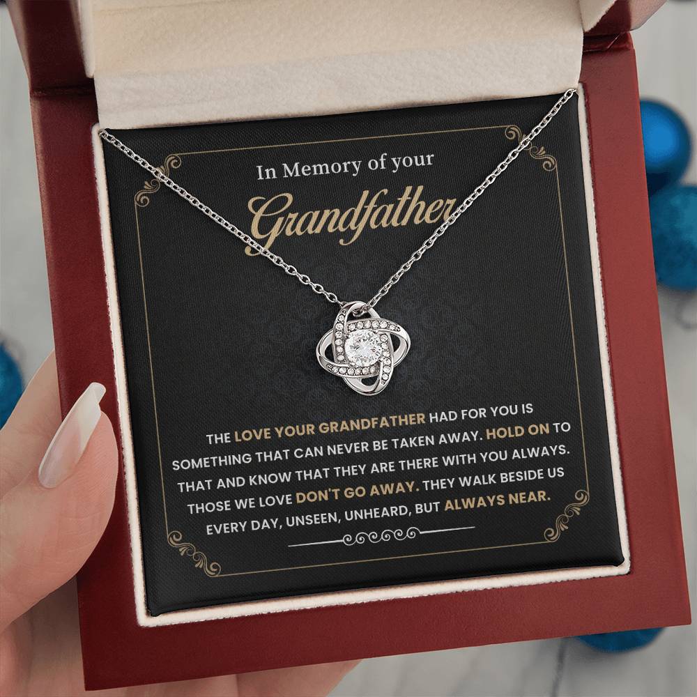Necklace Gift in Memory of Grandfather With Message Card