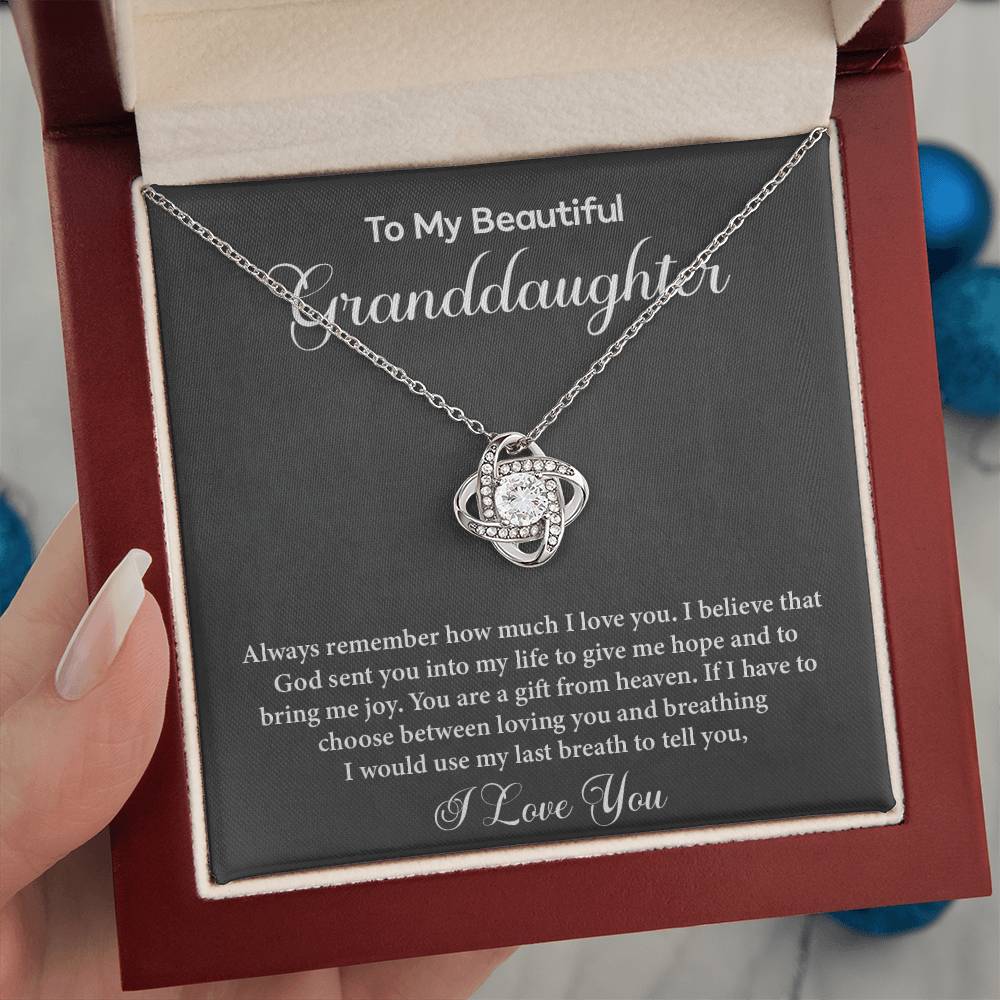 Granddaughter Gift from Grandma I Love You Necklace