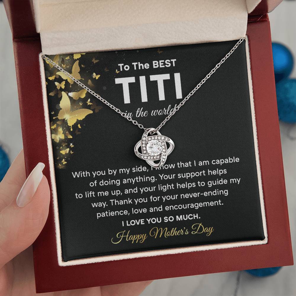 Mother’s Day Necklace Gift for Titi with Card