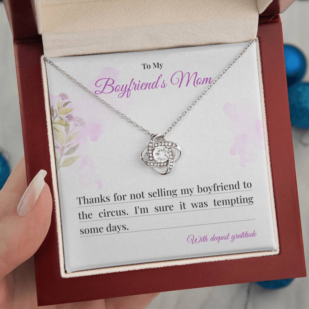Boyfriend’s Mom Gift Necklace with Message Card