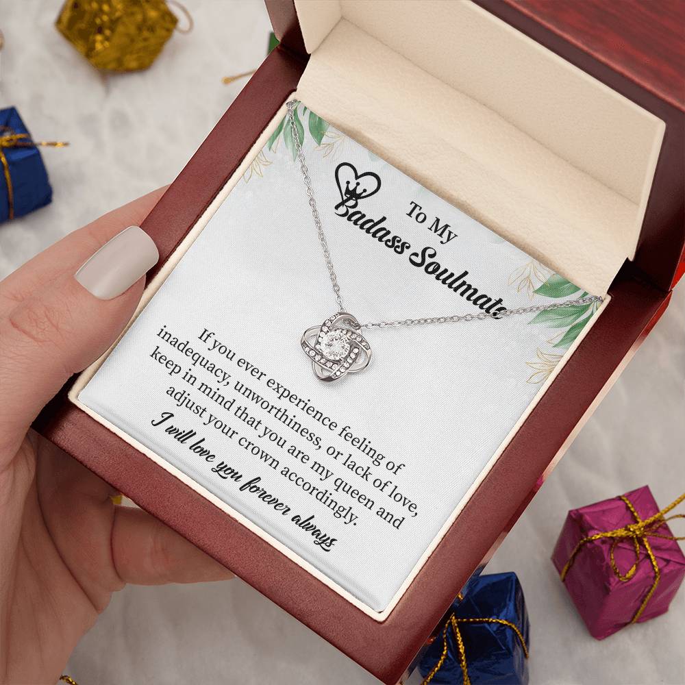 badass Soulmate Necklace Gift for Her – Message Card