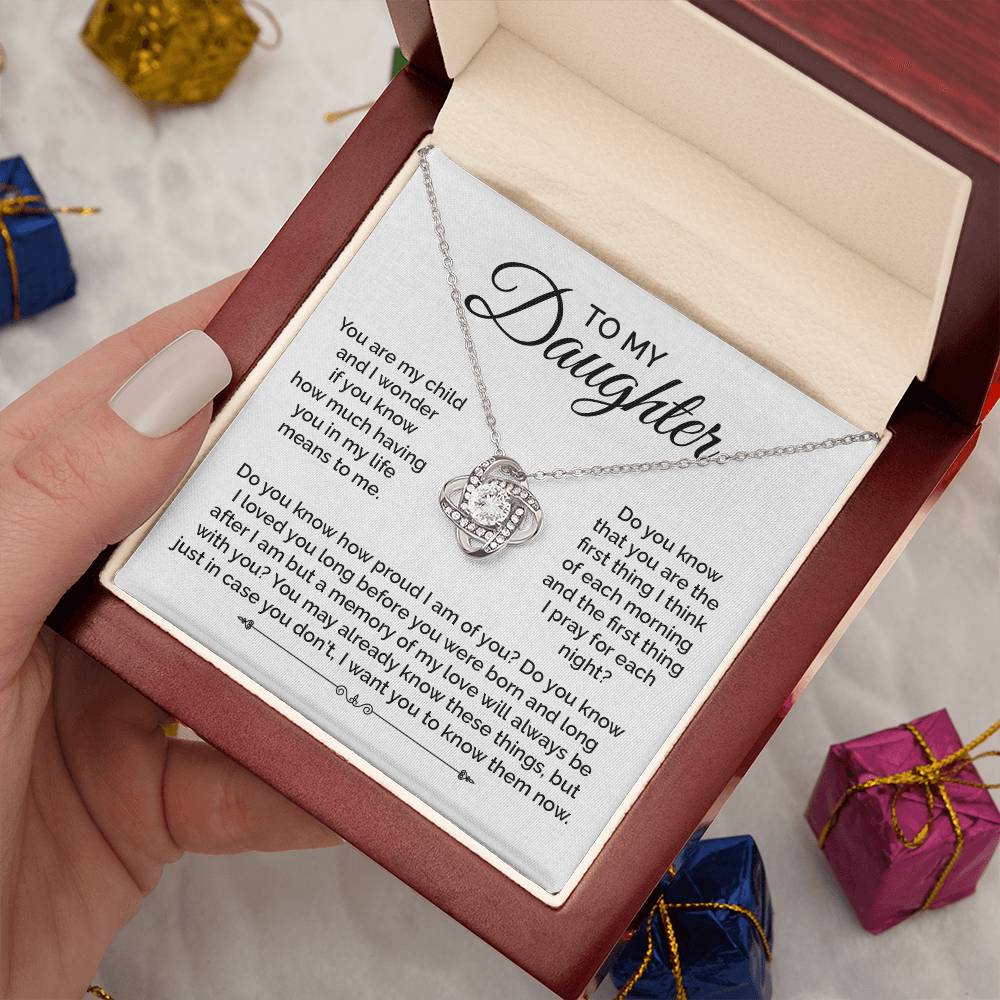 Daughter Necklace Gift with Prayer and Love Message