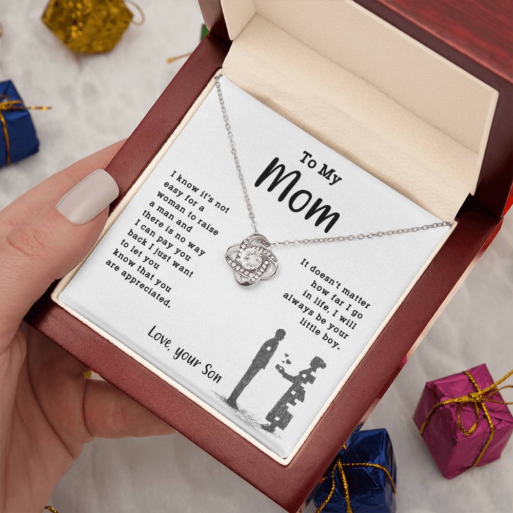 Necklace Gift for Mom From Son With Message & Jewelry Box
