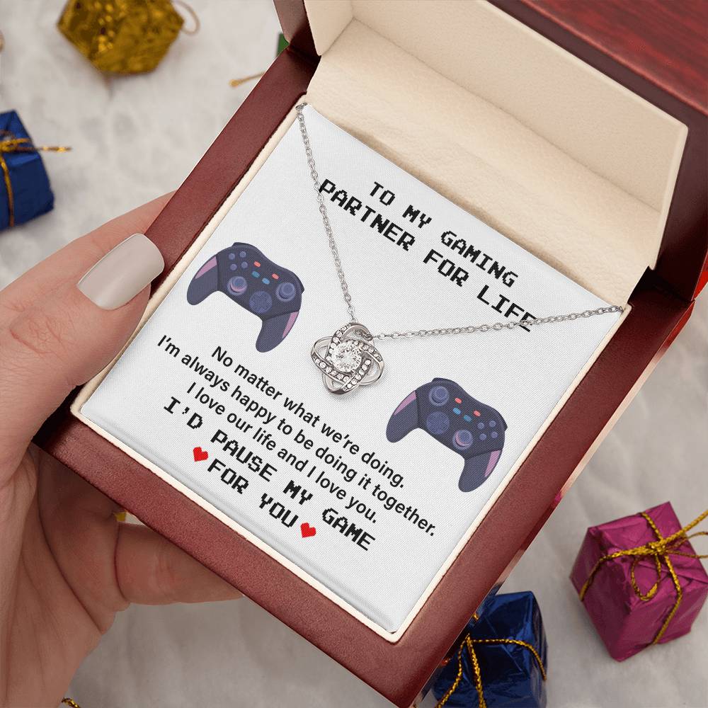 Gaming Partner Necklace Gift with Love Message Card