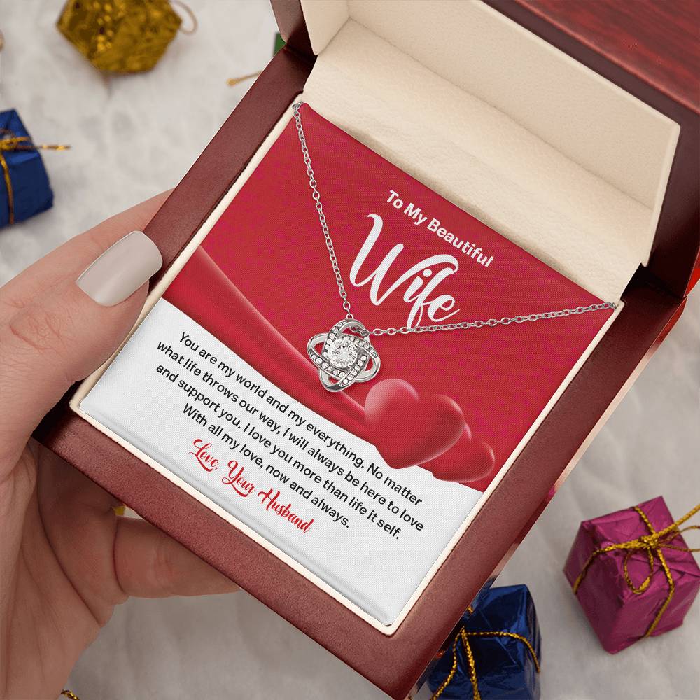 Wife Necklace Gift from Husband – Message Card Box