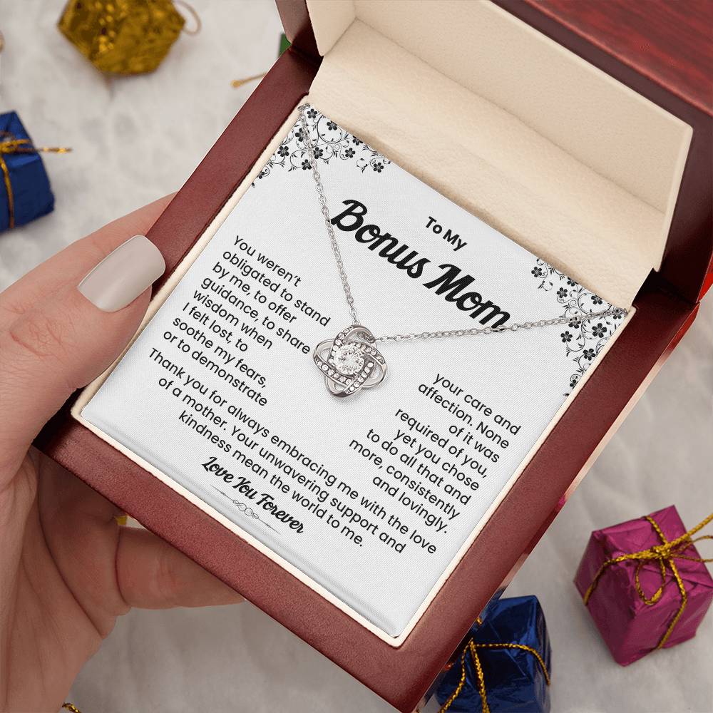 Bonus Mom Necklace Gift with Loving Message