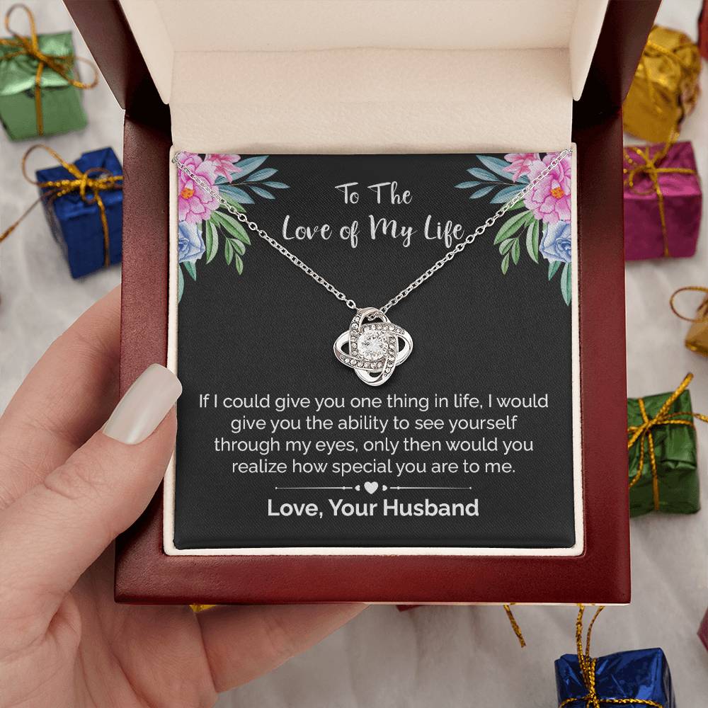 Love of My Life Necklace from Husband With Message Card