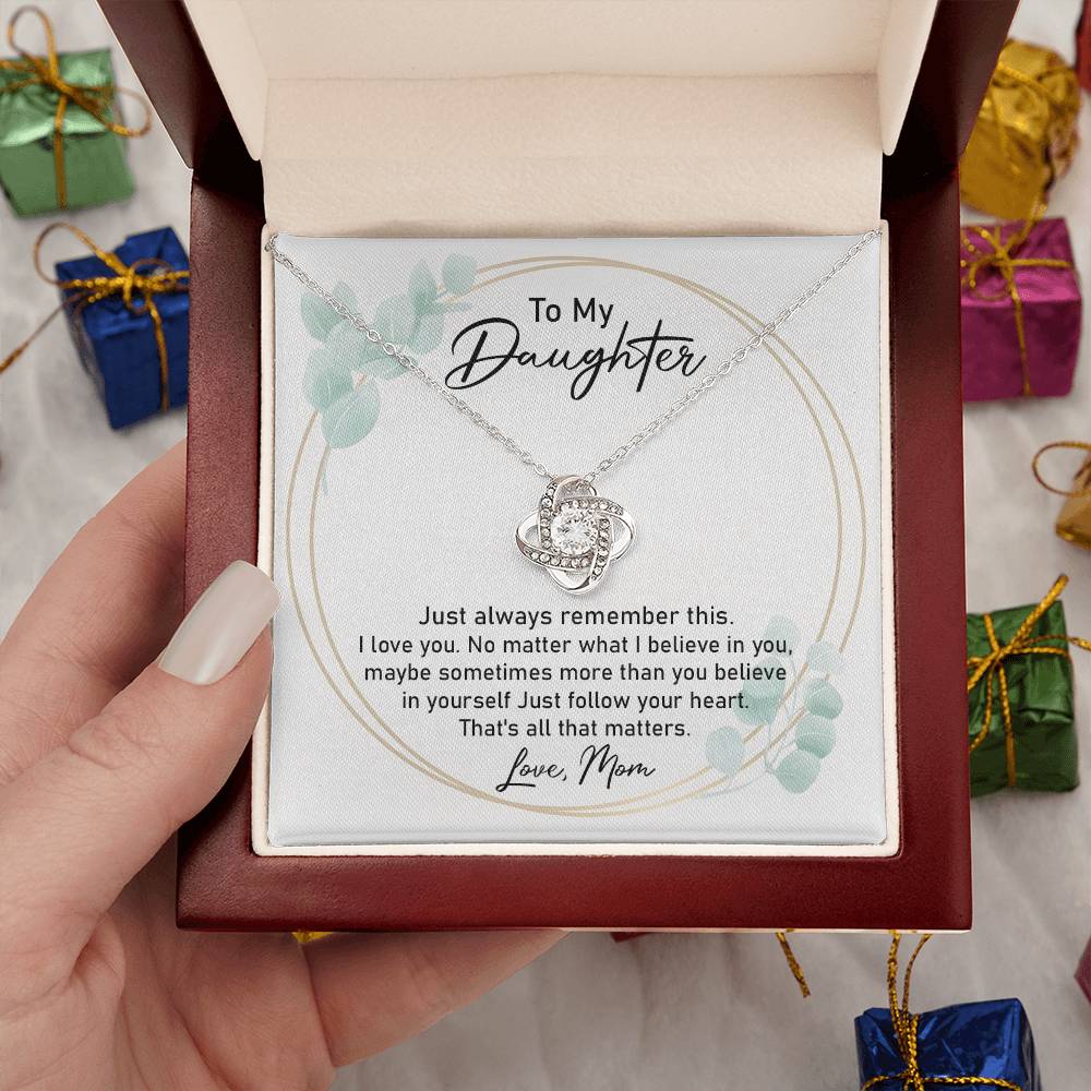 Daughter Necklace Gift from Mom with Heartfelt Note