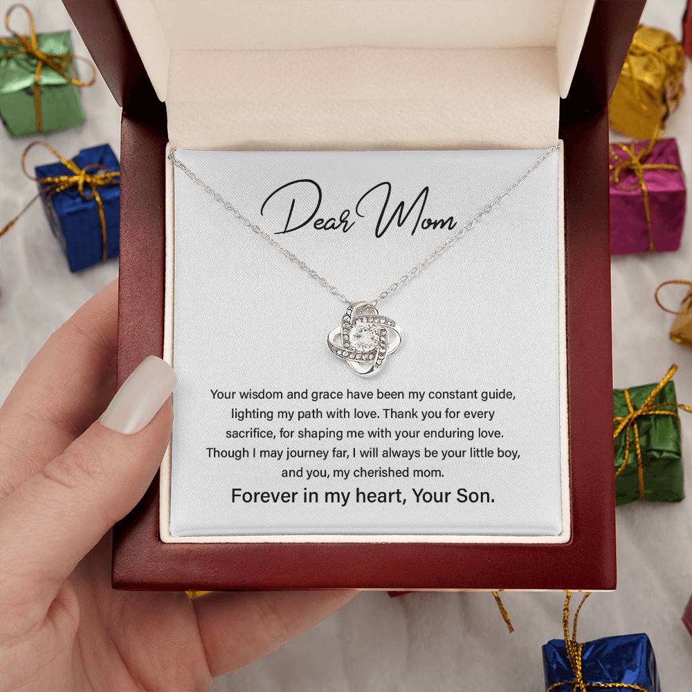 Heartfelt Necklace from Son to Mom with Keepsake Message Card