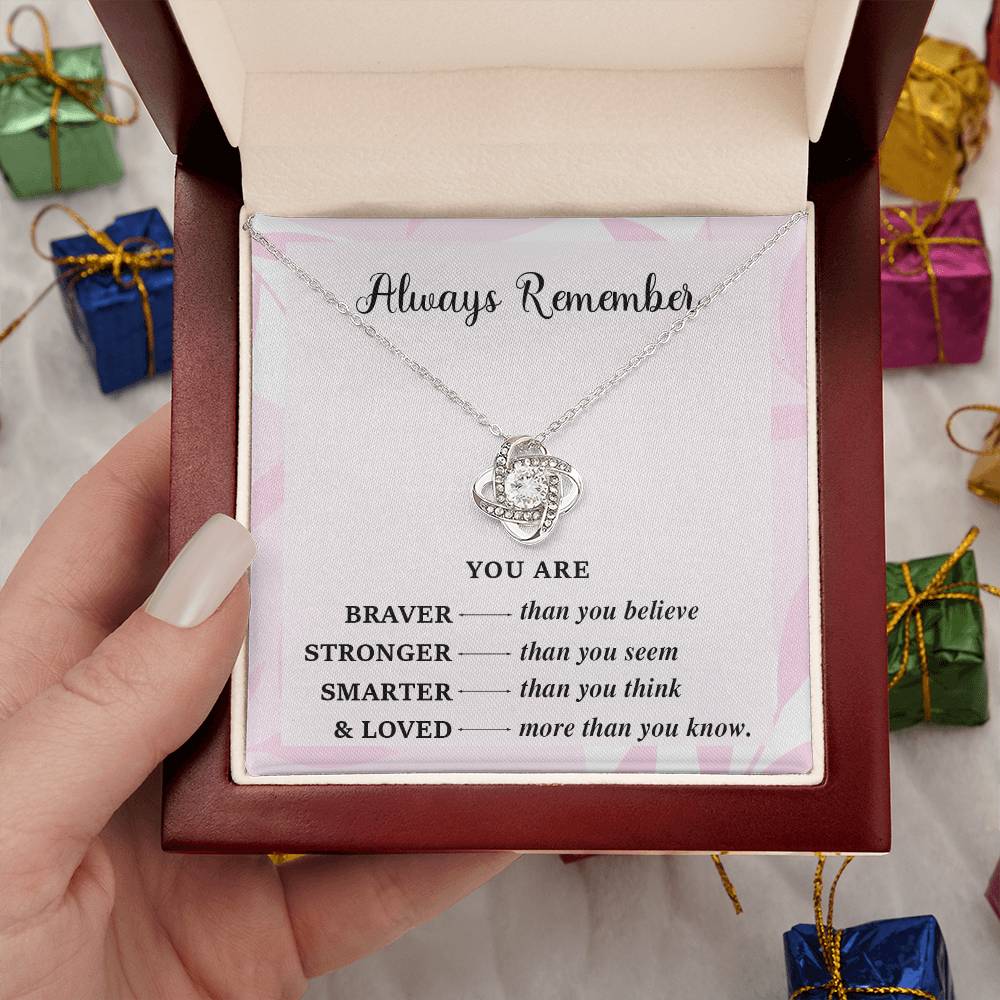 Always Remember Necklace – Encouragement Gift for Her Strength & Bravery