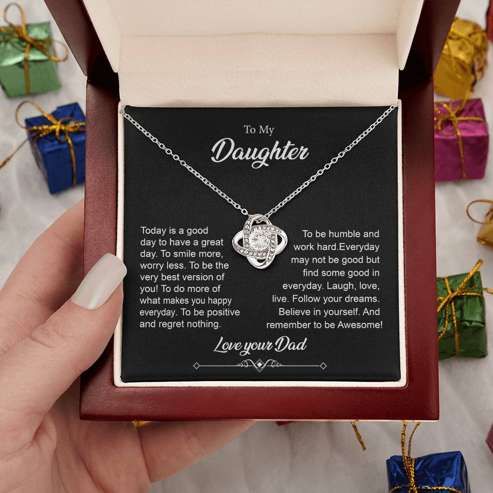 Daughter Gift Necklace from Dad with Inspirational Card