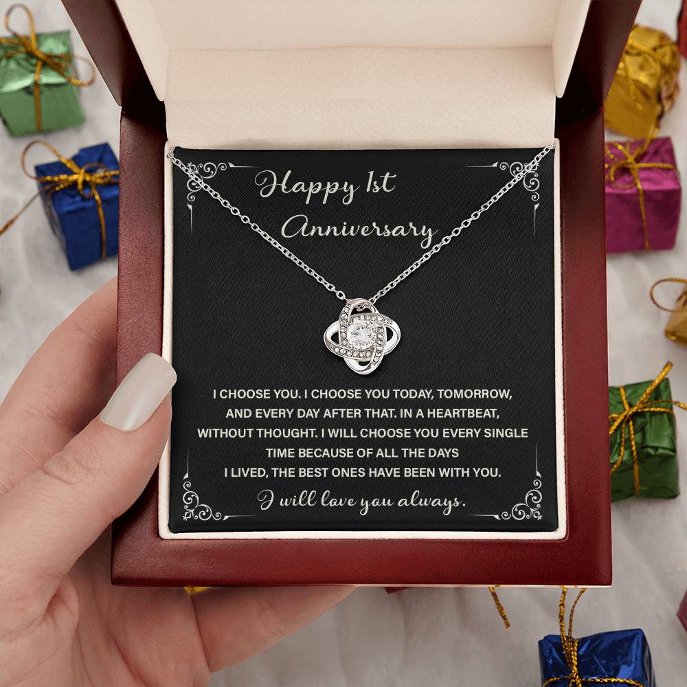Romantic 1st Anniversary Gift – I Choose You Necklace