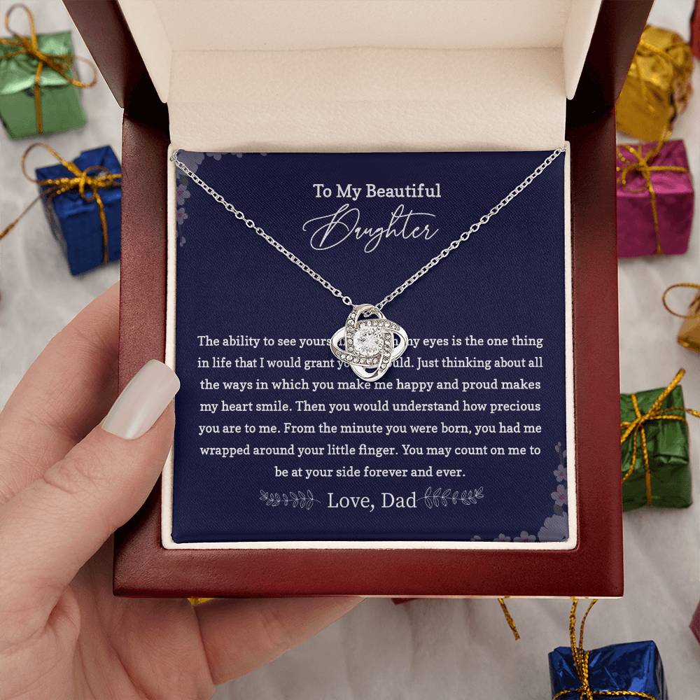 Daughter Necklace Gift from Dad with Love Note