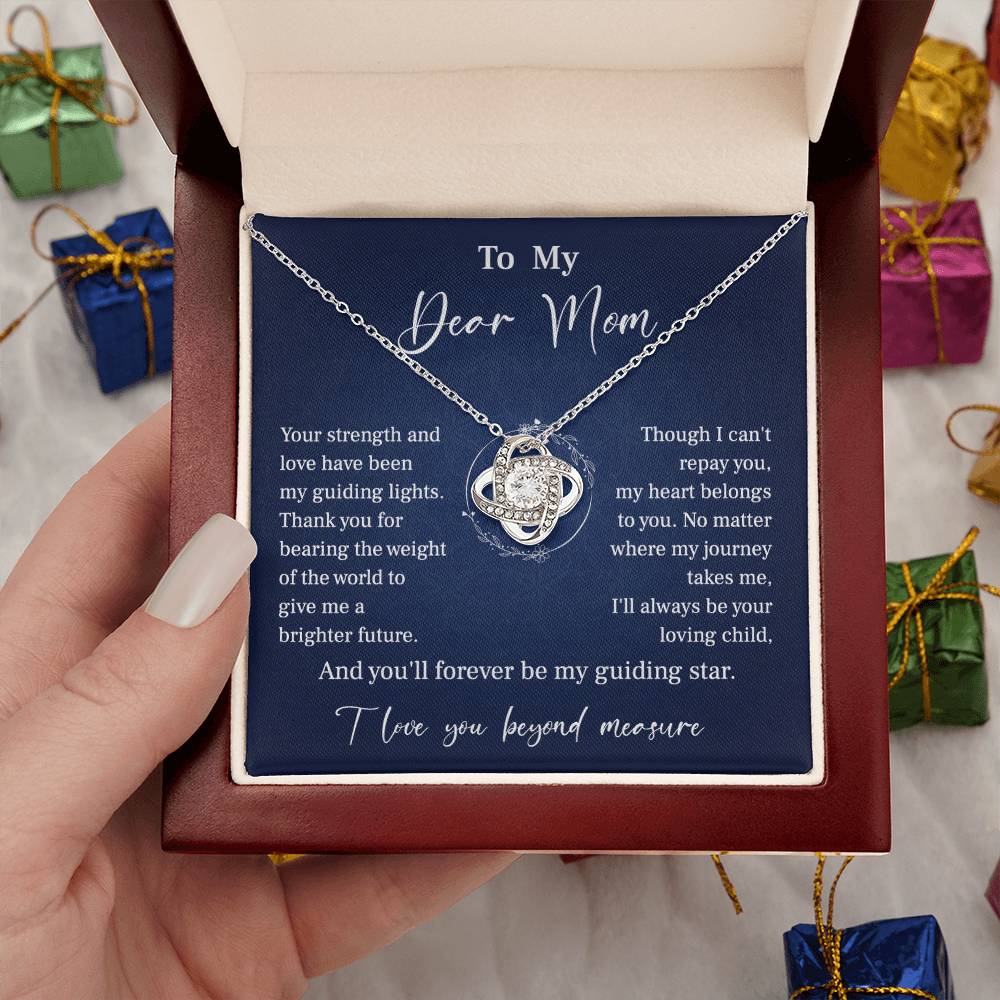 To My Mom Necklace Gift – Guiding Star Message Card from Daughter or Son