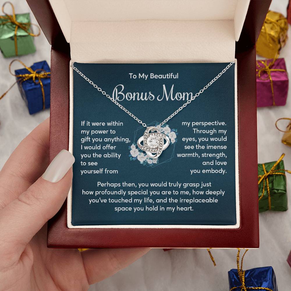 Bonus Mom Necklace Gift with Heartfelt Message Card