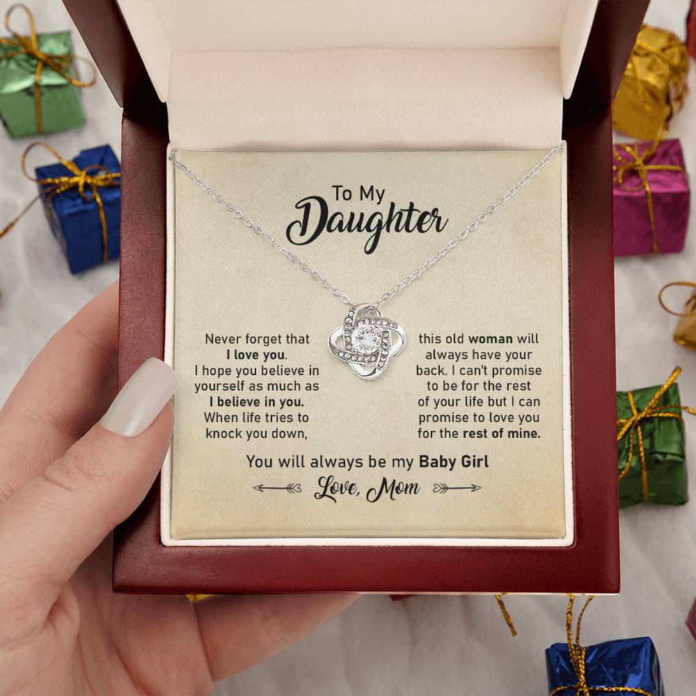 Daughter Necklace Gift from Mom with Inspirational Card