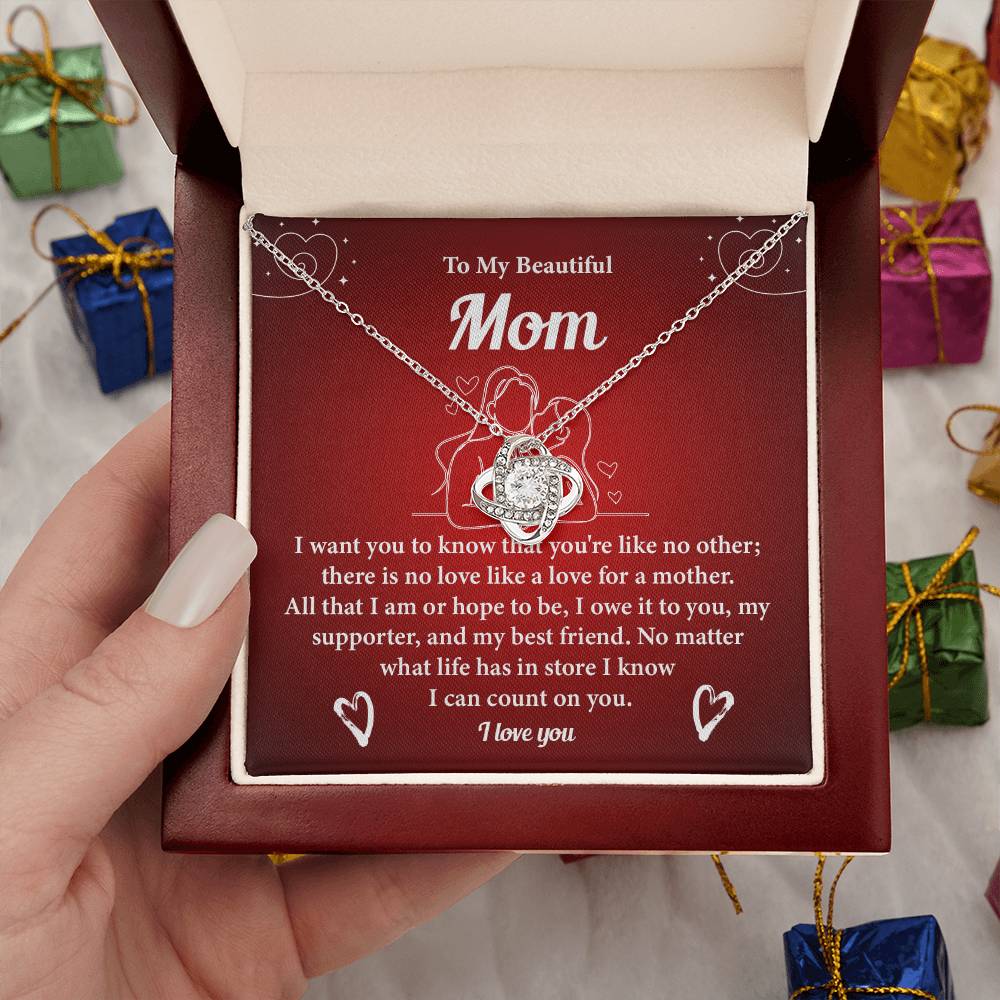 Mom Necklace Gift from Daughter with Gift Box