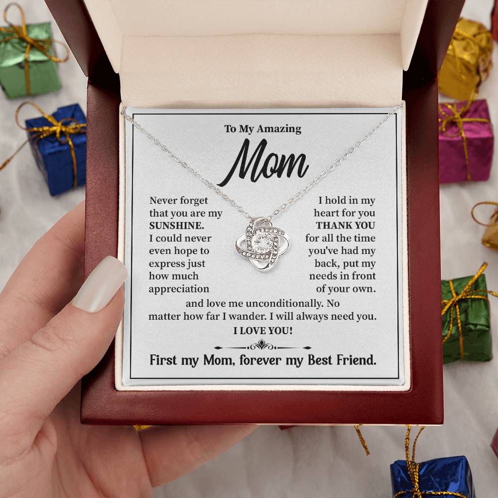 Mom Necklace Gift from Daughter – Best Friend Message Card