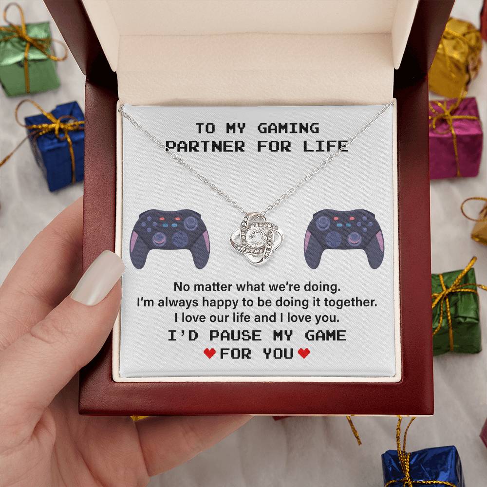Gaming Partner Necklace Gift with Love Message Card
