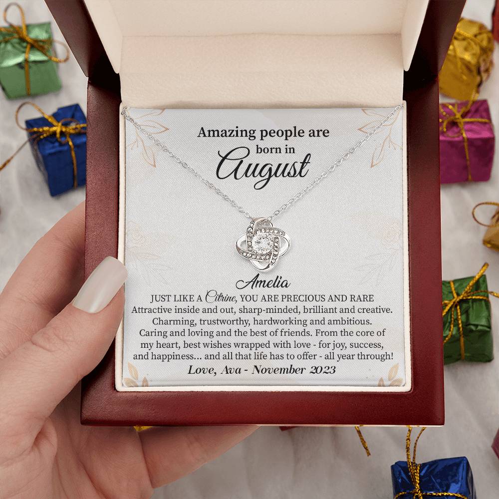 August Birthday Gift for Her – Necklace with Gift Card