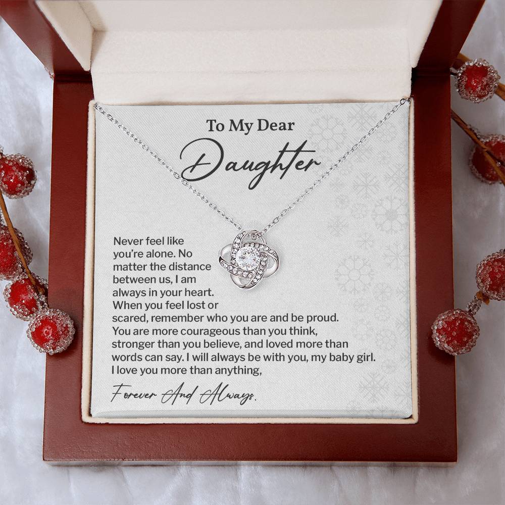 To My Dear Daughter Love Knot Necklace Emotional Love Knot Jewelry For Daughter Motivational Love Knot Necklace For Daughter Forever Love Daughter Necklace Emotional Keepsake Necklace For Daughter Motivational Gift For Daughter Emotional Jewelry Gift