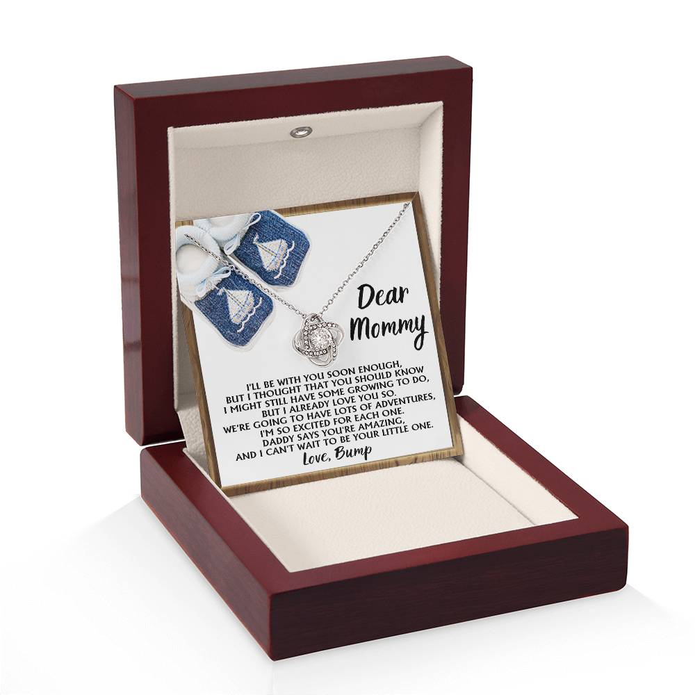 Pregnancy Necklace for Mommy – Baby Boy Gift from Bump with Poem