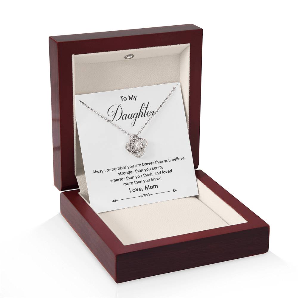 Daughter Necklace Gift from Mom Inspirational Message Box