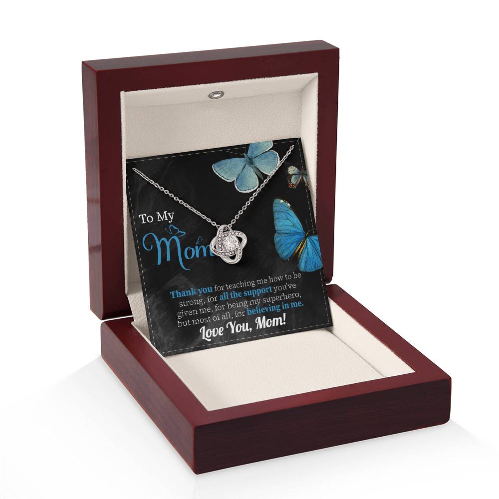 Thank You Mom Necklace – Gift for Believing in Me with Butterfly Card