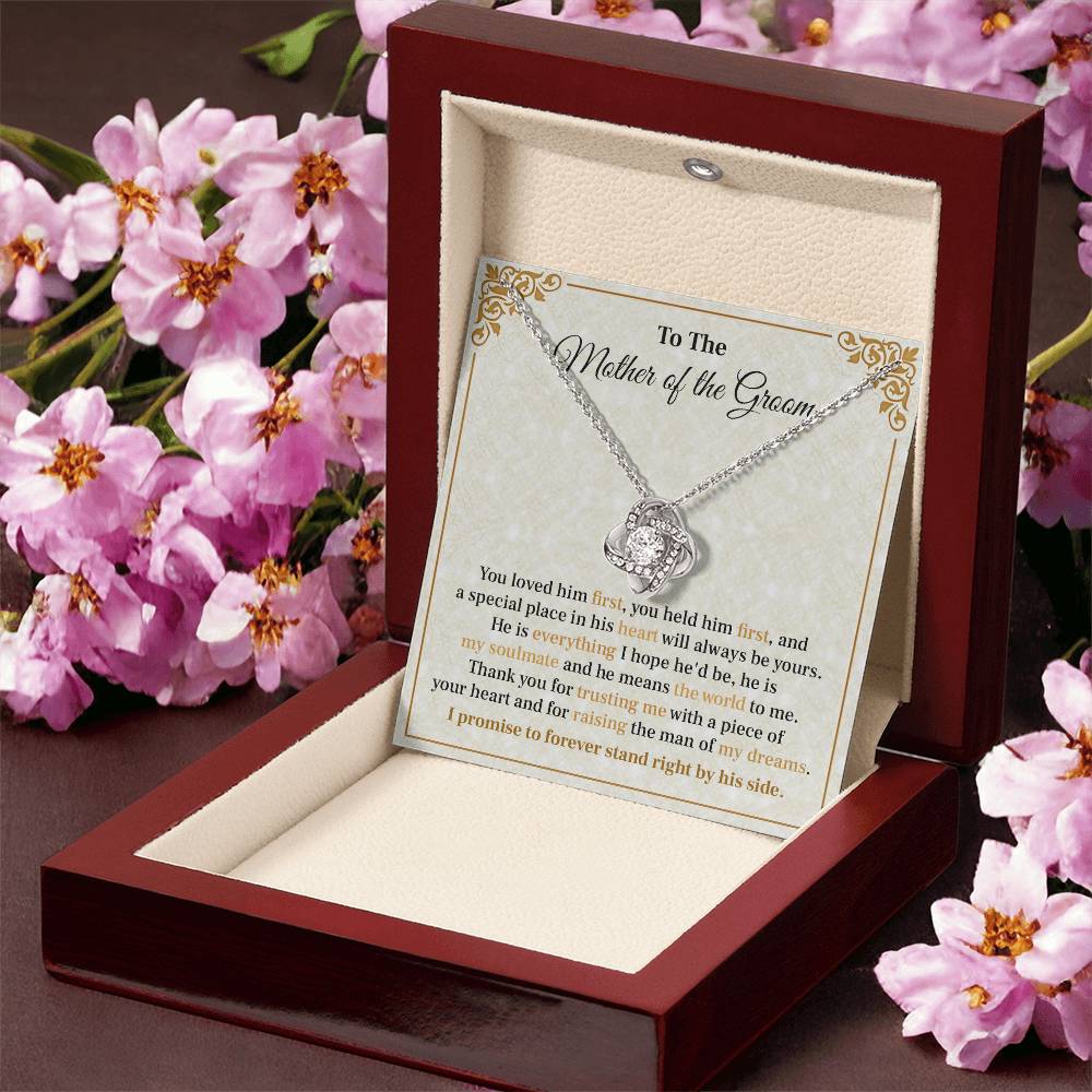 Groom’s Mom Necklace Gift from Bride with Message Card